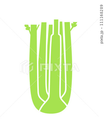 Celery hearts. Flat vector color illustration isolated on white background. Celery hearts. Flat vector color illustration isolated on white background. 111168289