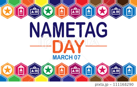Nametag Day Vector Illustration 111168290