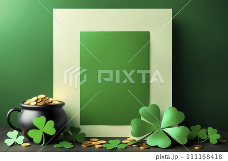 Greeting card, party invitation template or banner mockup. 111168418