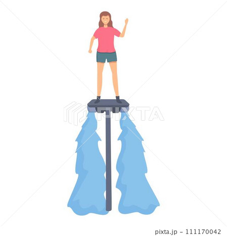 Flyboard activity icon cartoon vector. Water sea. Travel surf 111170042