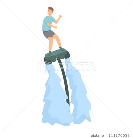 Flyboard watersport icon cartoon vector. Summer sea. Action extreme 111170055