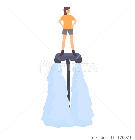 Adventure flyboard icon cartoon vector. Sea water. Action travel Adventure flyboard icon cartoon vector. Sea water. Action travel 111170071