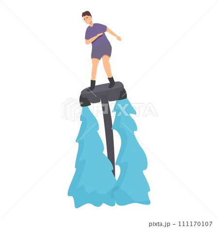 Beach flyboard icon cartoon vector. Summer sea. Action adventure Beach flyboard icon cartoon vector. Summer sea. Action adventure 111170107