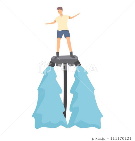 Flyboarding icon cartoon vector. Water sea. Extreme action Flyboarding icon cartoon vector. Water sea. Extreme action 111170121
