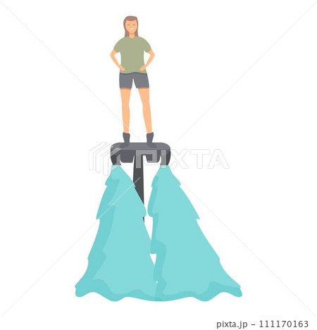 Summer flyboard icon cartoon vector. Sea sport. Activity travel Summer flyboard icon cartoon vector. Sea sport. Activity travel 111170163