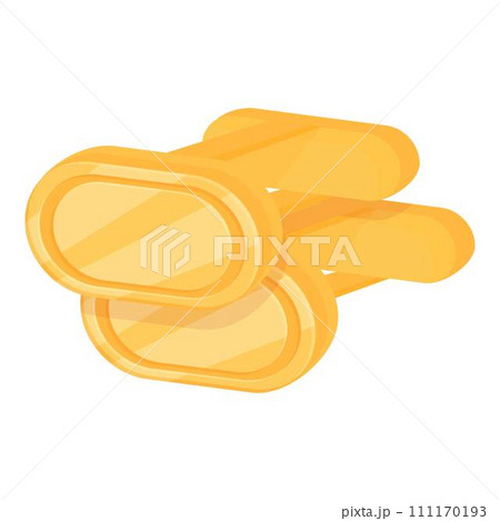 Golden cufflink icon cartoon vector. Fashion luxury. Modern link 111170193