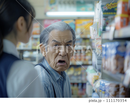 AI画像生成　カスタマーハラスメントをする客 111170354