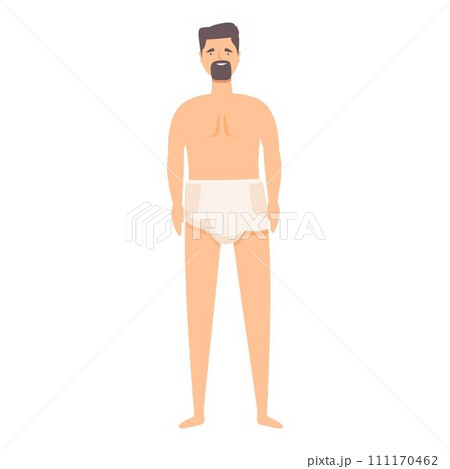 Man diaper icon cartoon vector. Adult health. Medicine equipment 111170462
