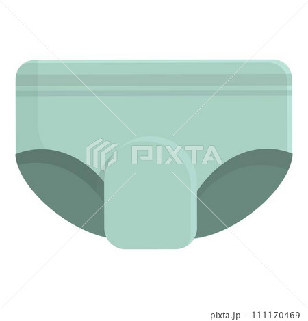 Green diaper icon cartoon vector. Adult health. Care equipment 111170469