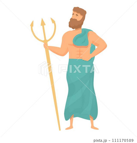 Poseidon icon cartoon vector. Greek god. Ancient ares 111170589