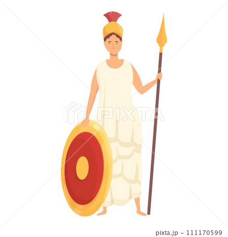 Athena icon cartoon vector. Greek god. Vesta atlas 111170599