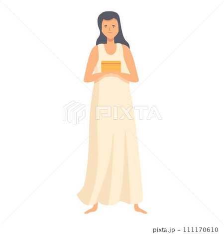 Legend woman icon cartoon vector. Greek myth. Hestia myth 111170610