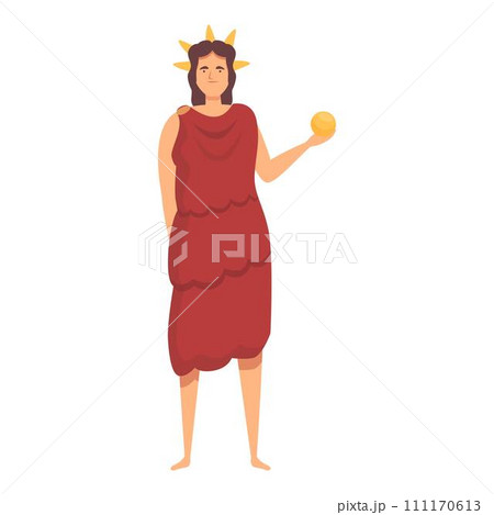 Greek woman god icon cartoon vector. Ares pantheon. Olympic legend 111170613