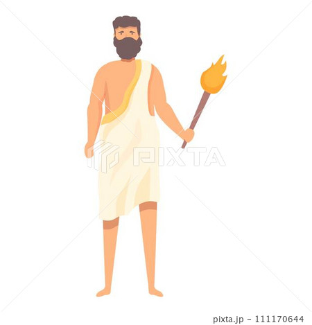 Fire hero icon cartoon vector. Greek god. Hestia love 111170644
