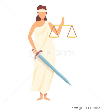 Woman of justice icon cartoon vector. Greek god. Ares legend 111170645