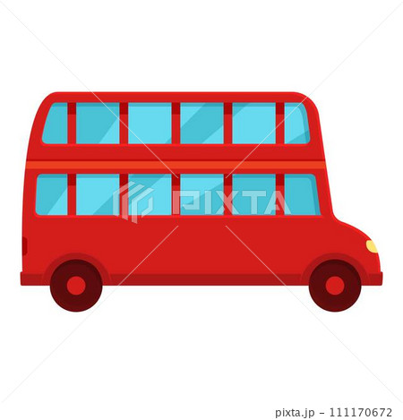 London bus on street icon cartoon vector. Double tour. City travel 111170672