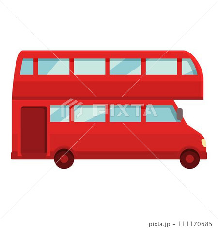 Old london bus icon cartoon vector. Double decker. Street travel 111170685
