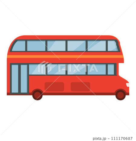 English london bus icon cartoon vector. Red tour. City british 111170687