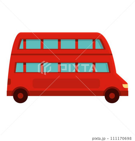 Double london bus icon cartoon vector. Red decker. Uk tourist 111170698