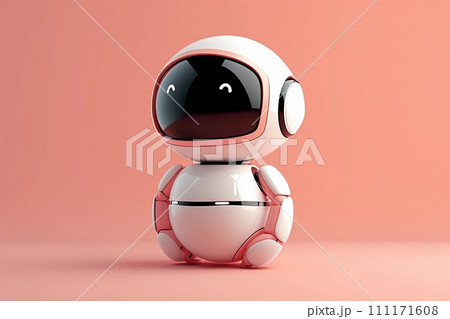 Robot Character. 3D Chatbot GPT Mascot. Futuristic Technology Banner, wide format. AI Generated 111171608
