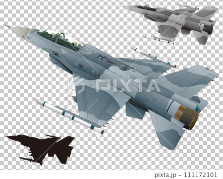 F-16單引擎噴射戰鬥機，配備CFT貼身戰車（黑色輪廓，包括單色版本） 111172101