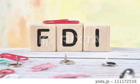Word FDI written on wooden cubes stock image Word FDI written on wooden cubes stock image 111172538