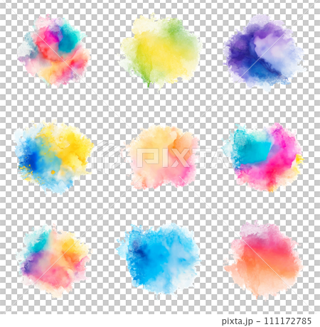 水彩のカラフルな丸テクスチャ(ベクター) 水彩のカラフルな丸テクスチャ(ベクター) 111172785