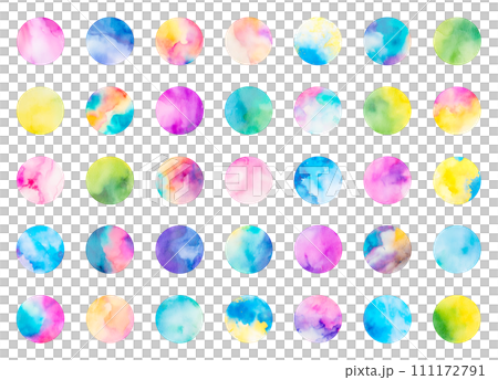 Watercolor colorful round texture (transparent PNG) 111172791
