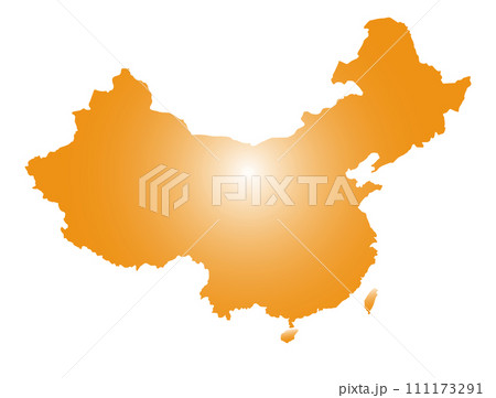 中国と台湾の地図、光輝くイメージのアイコン、繁栄と明るさ 111173291