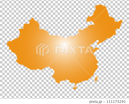 中國和台灣地圖，發光的圖像圖標，繁榮和亮度 111173291