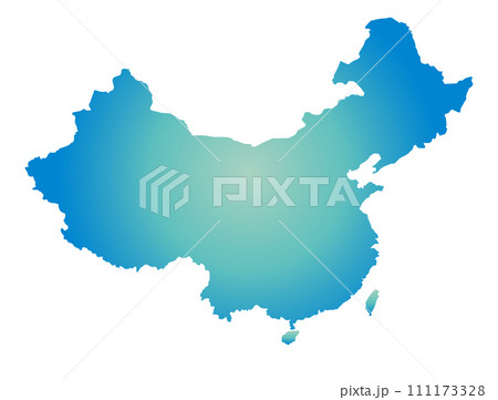 中国と台湾の地図、ナチュラルなブルーのアイコン、背景素材 111173328