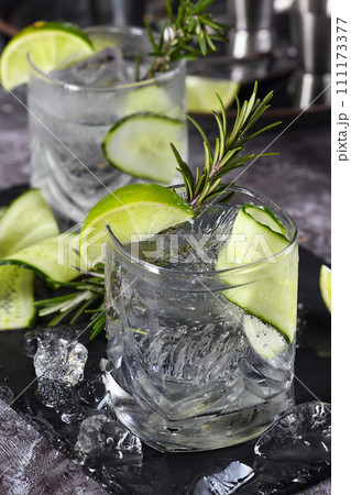 Cocktail Cucumber Gin Tonic Cocktail Cucumber Gin Tonic 111173377