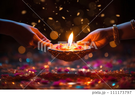 Happy Diwali Celebration concept background Happy Diwali Celebration concept background 111173797
