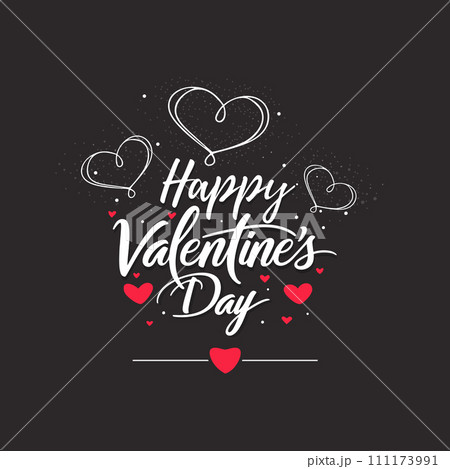 Happy Valentines Day romantic lettering 111173991