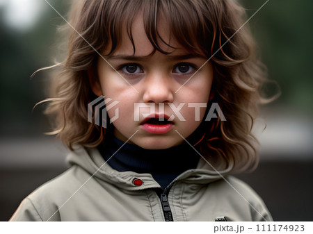 Furious childs detailed cinematic portrait K. 111174923