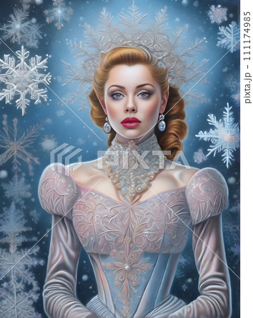 Snowflakes painted background drawing pastel tones. 111174985