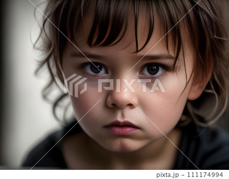 Scared child portrait dark detailed cinematic K. 111174994