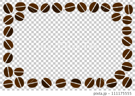 排列有各種烘焙咖啡豆的框架的插圖 111175555