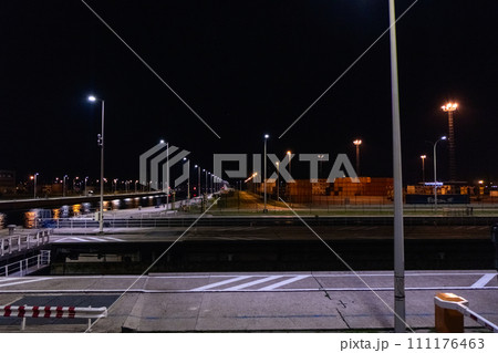 Nighttime Pulse: The Lively Port of Antwerp 111176463