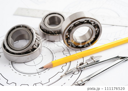 Engineering and precision tools with metal ball bering, mechanical industrial. Engineering and precision tools with metal ball bering, mechanical industrial. 111176520