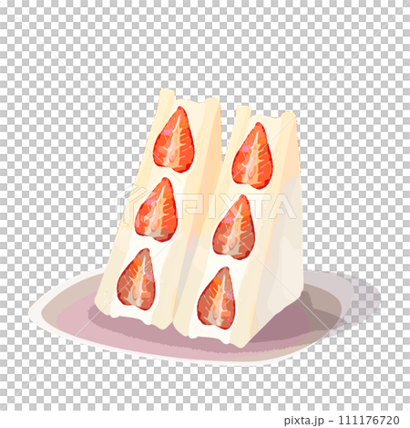 美味しそうな苺サンドイッチのイラスト 美味しそうな苺サンドイッチのイラスト 111176720