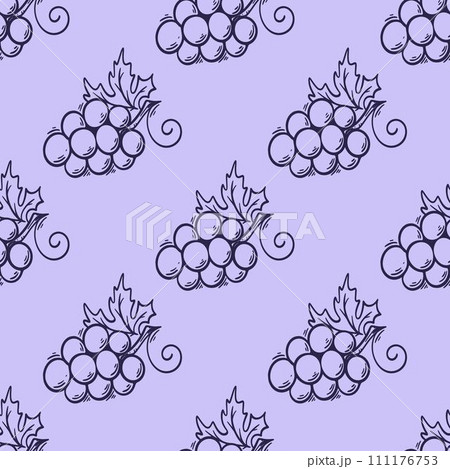 Bunches of purple grapes seamless pattern Bunches of purple grapes seamless pattern 111176753