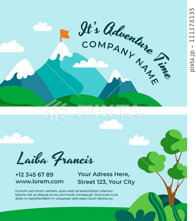 Its adventure time, business or visiting card 111178135