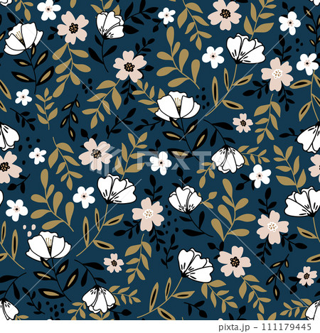 Seamless pastel pattern with flowers. Creative hight detailed floral texture. Seamless pastel pattern with flowers. Creative hight detailed floral texture. 111179445