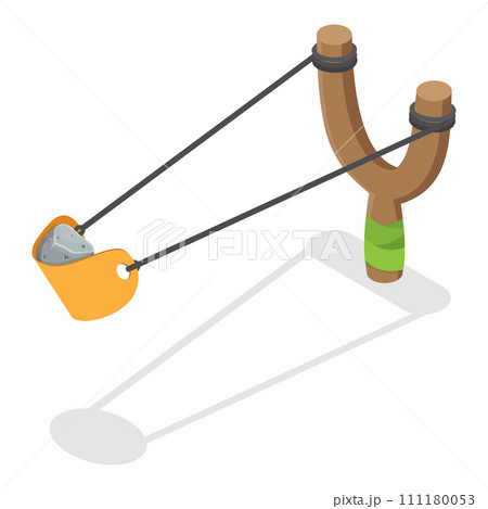 3D Isometric Flat Vector Set of Slingshot Animation Shots. Item 3 111180053