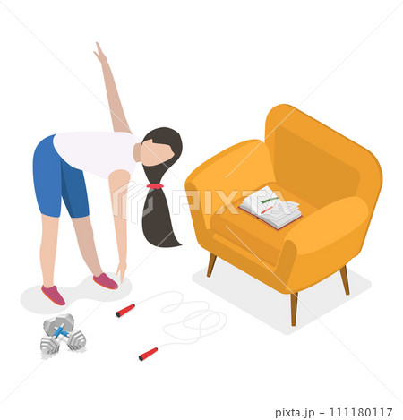 3D Isometric Flat Vector Illustration of Habits and Ritual Items. Item 5 3D Isometric Flat Vector Illustration of Habits and Ritual Items. Item 5 111180117