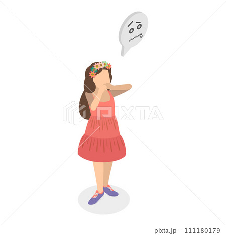 3D Isometric Flat Vector Illustration of Play Peekaboo. Item 3 3D Isometric Flat Vector Illustration of Play Peekaboo. Item 3 111180179