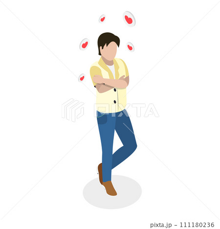 3D Isometric Flat Vector Illustration of Selflove. Item 2 111180236