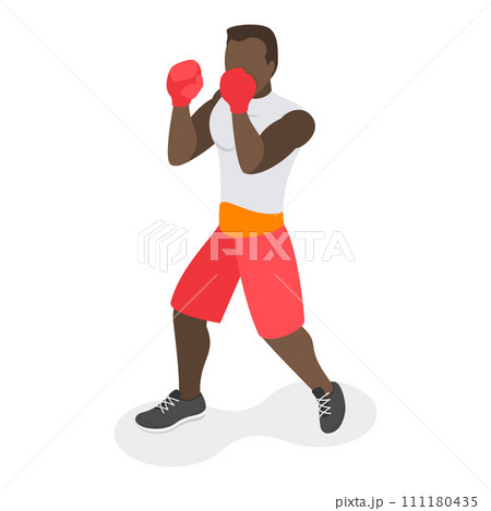 3D Isometric Flat Vector Set of Martial Art Characters. Item 3 111180435