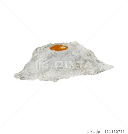 Egg yolk flour mound white watercolor illustration Egg yolk flour mound white watercolor illustration 111180723
